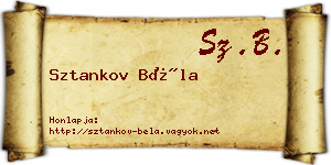 Sztankov Béla névjegykártya