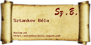 Sztankov Béla névjegykártya